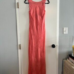 100% Silk Chelsea Niles Peach Maxi Slip Dress